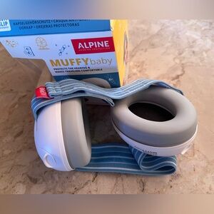 Alpine Muffy Baby Earmuffs with Blue and White Band Noise ear protectors